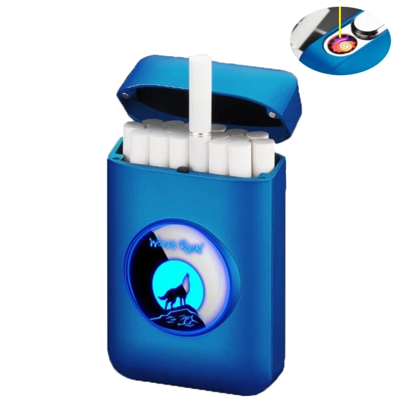 Металлический чехол для сигарет электронная USB Зажигалка графический