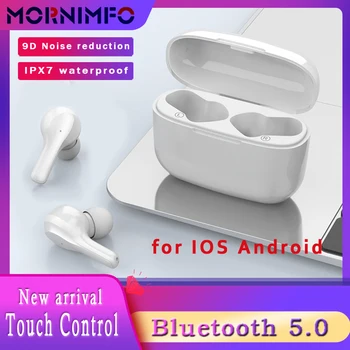

Earphones TWS Bluetooth V5.0 Wireless Headphones Touch Control 9D Noise Reduction Bluetooth Headset Waterproof Sports Earphones
