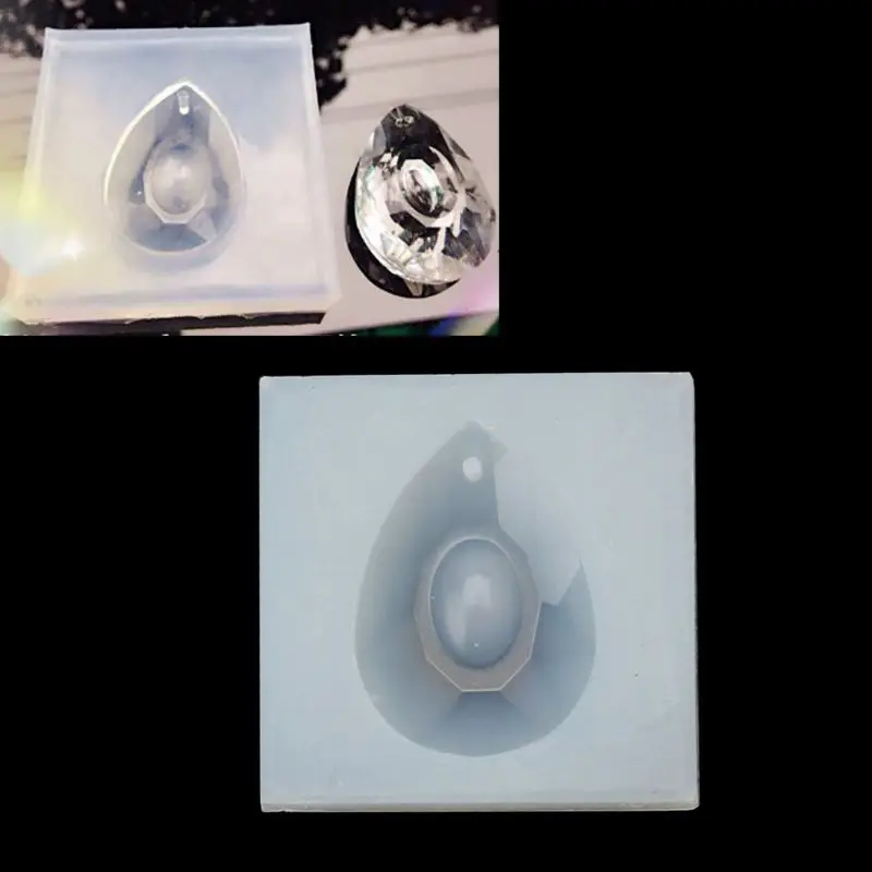 Beauty Tears Faceted Teardrop-shaped Pendant Resin Mold Jewelry Making Tools T4MD
