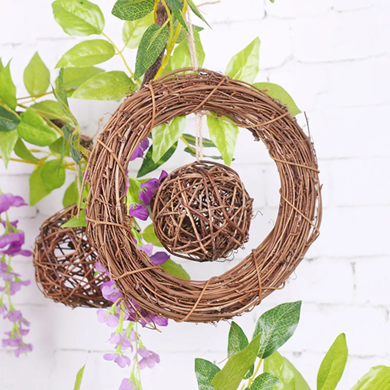 

Retro Christmas Wreath Hang Natural Garland Dried Rattan Xmas Home Wall Decor TUE88