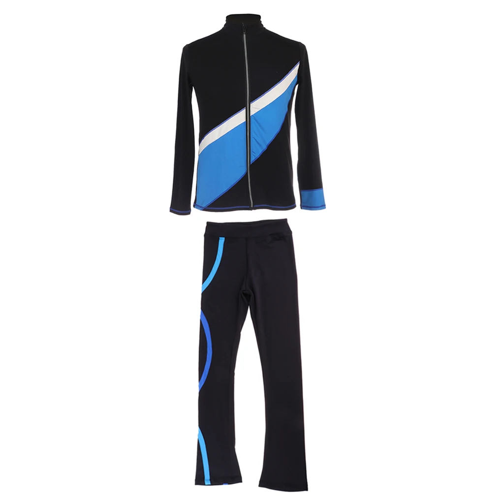Figure Ice Skating Suit Outfit Pants Jacket Skate Gym Dance Sportswear