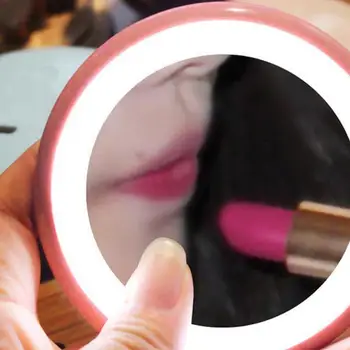 

Portable LED Lighted Mini Round Makeup Mirror Travel Lighting Cosmetic Mirror Women Makeup Tools Pocket LED Mirror
