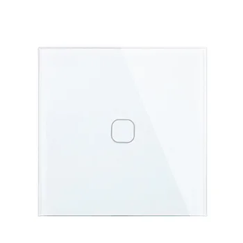 

Standard Luxury White Crystal Glass Switch Wall Light Touch Switch , 1 Gang 1 Way Touch Switch