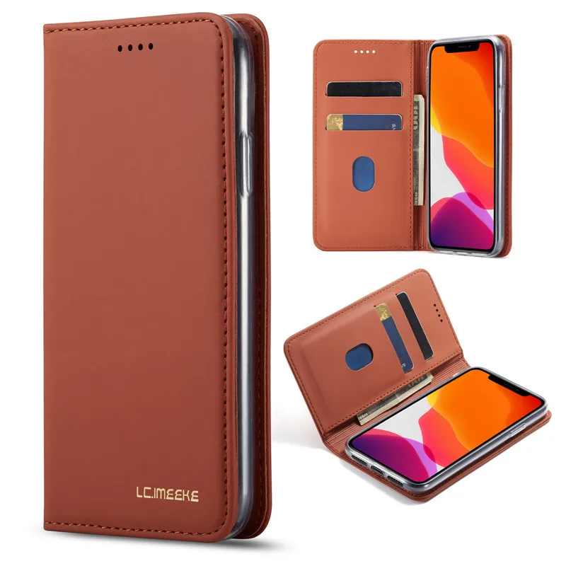 Коричневый Кожаный чехол для huawei P30 Lite Магнитный чехол для телефона Флип ТПУ мягкий чехол huawei P30 Pro Футляр для телефона Hoesje - Цвет: Коричневый