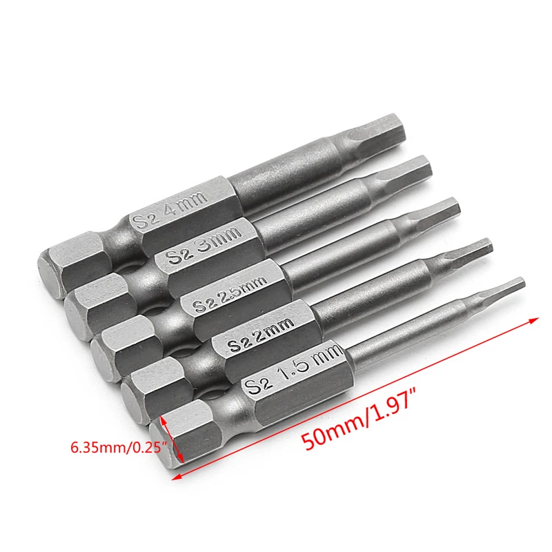 Новинка 2020 5 шт./компл. магнитная шестигранная отвертка сверла S2 Steel 1/4 &quotс
