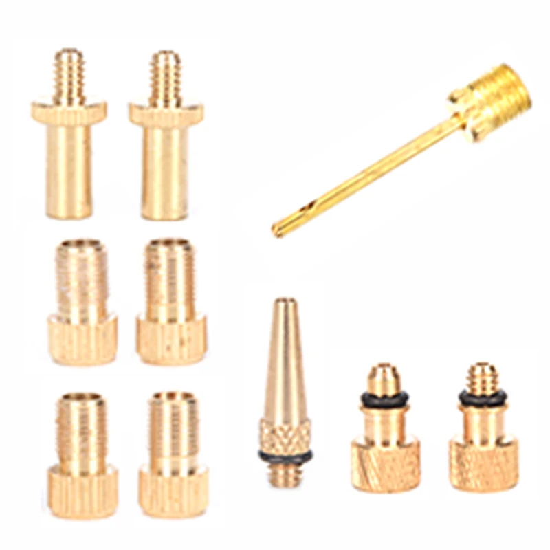 10pcs/set Bike Bicycle Valve Adapters Set Cycling Pump Needle Inflator Air Pump Valve Cycling Bicycle Accessories
