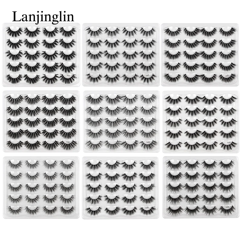 5/10 Pairs False Eyelashes Set Mink Lashes Extension Makeup Kit