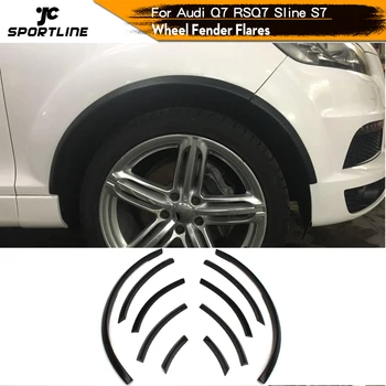 

PU Black Wheel Arch Ferry Eyebrows Car Arch Wheel Eyelids Fender Flares Strip Trims for Audi Q7 RSQ7 Sline SQ7 2006 - 2015