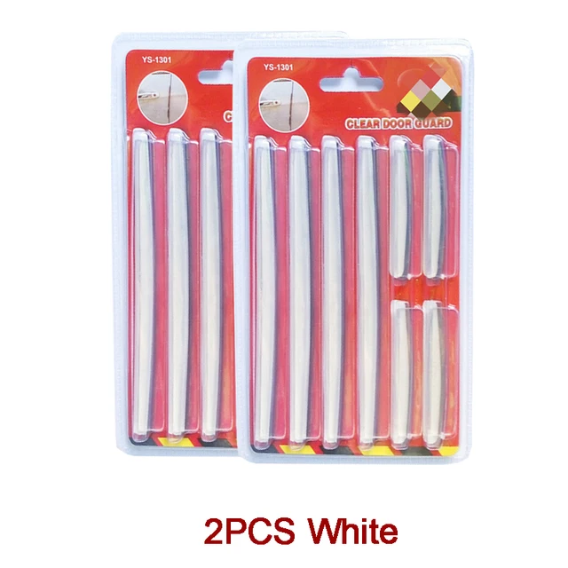 8pcs/set Car Door Side Edge Protector Strip Auto SUV Scrape Guard Bumper Handle Protective Cover Sticker Universal Auto Decal 2PC White