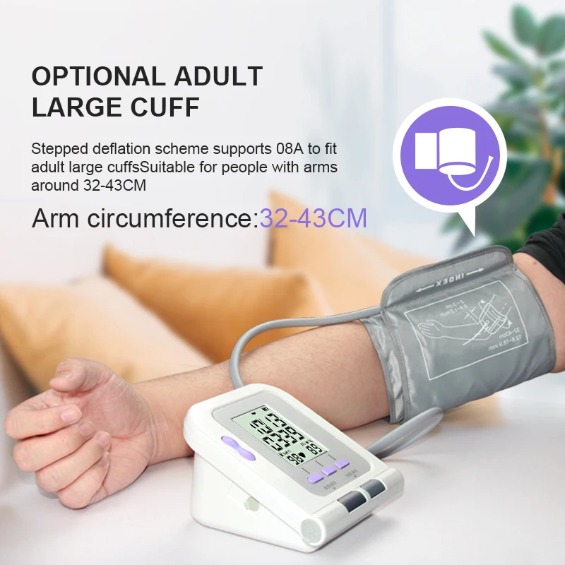 CONTEC08C Automatic Digital Blood Pressure Monitor BP Monitor Sphygmomanometer Heart Beat Rate Pulse Meter Large Screen blood pressure monitor blood pressure meter