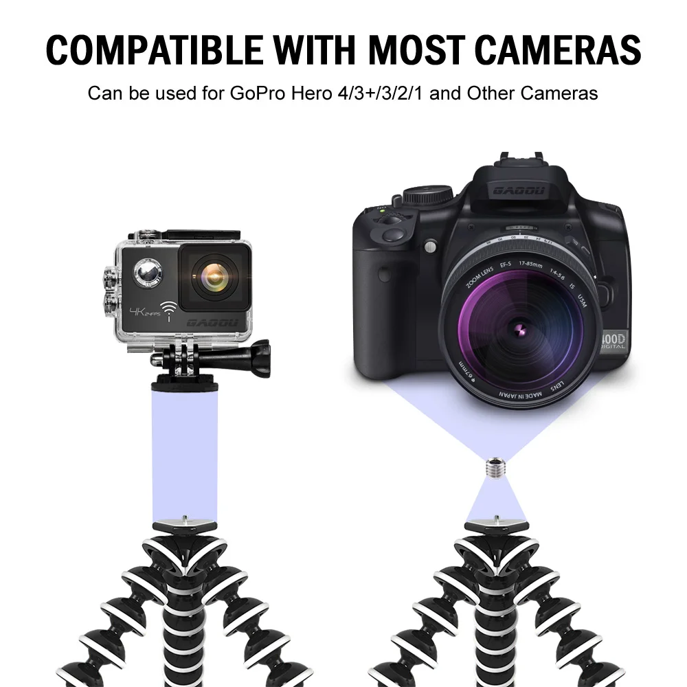  GAQOU Large Size Flexible Tripod Stand Mini Gorillapod Monopod Octopus Tripod for Gopro Digital Cam