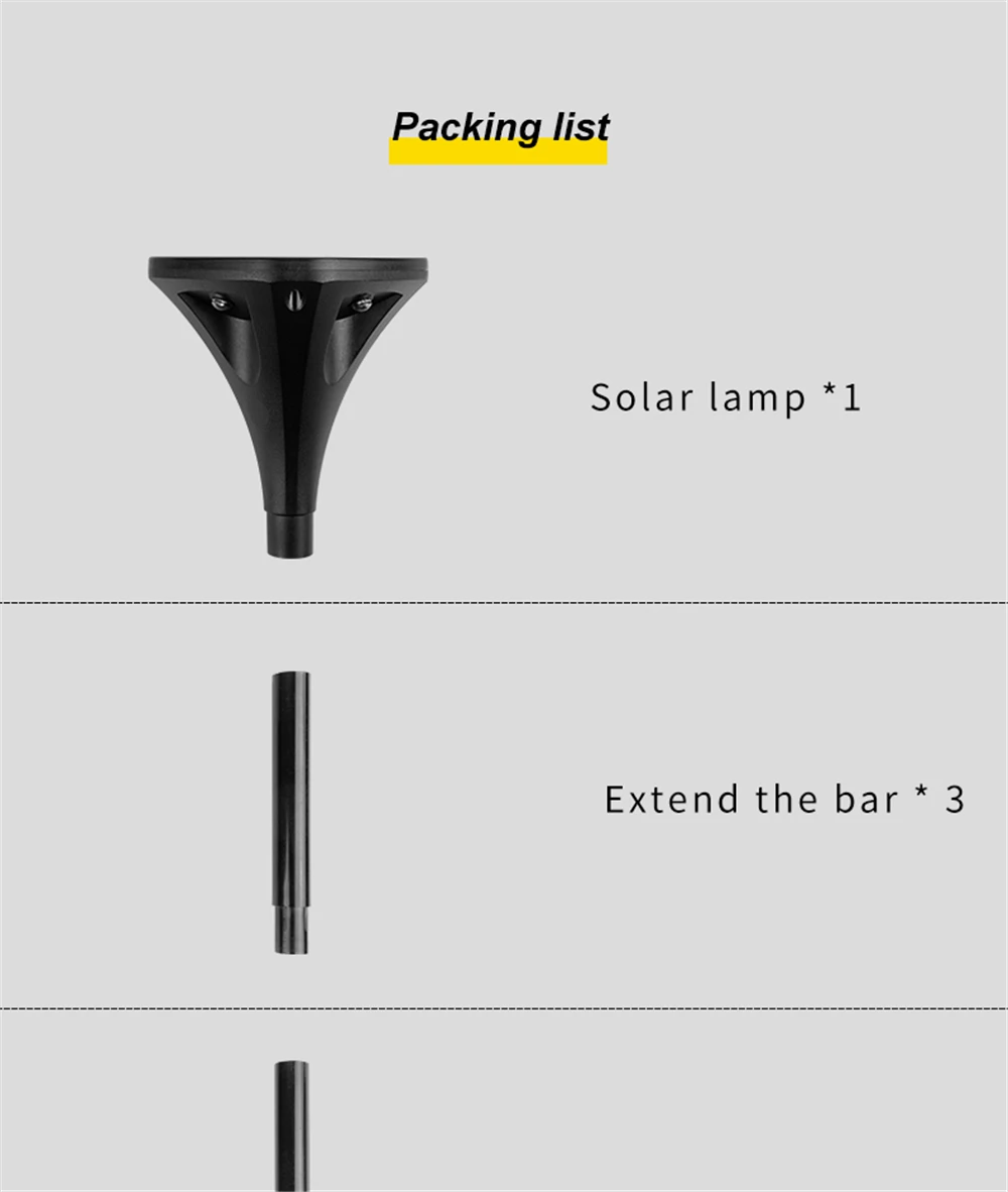 360° Luminous Solar Light 3000k/6000k Solar Garden Light Outdoor Solar Lamp For Path Courtyard Decor Solar Power Holiday Light solar fence lights