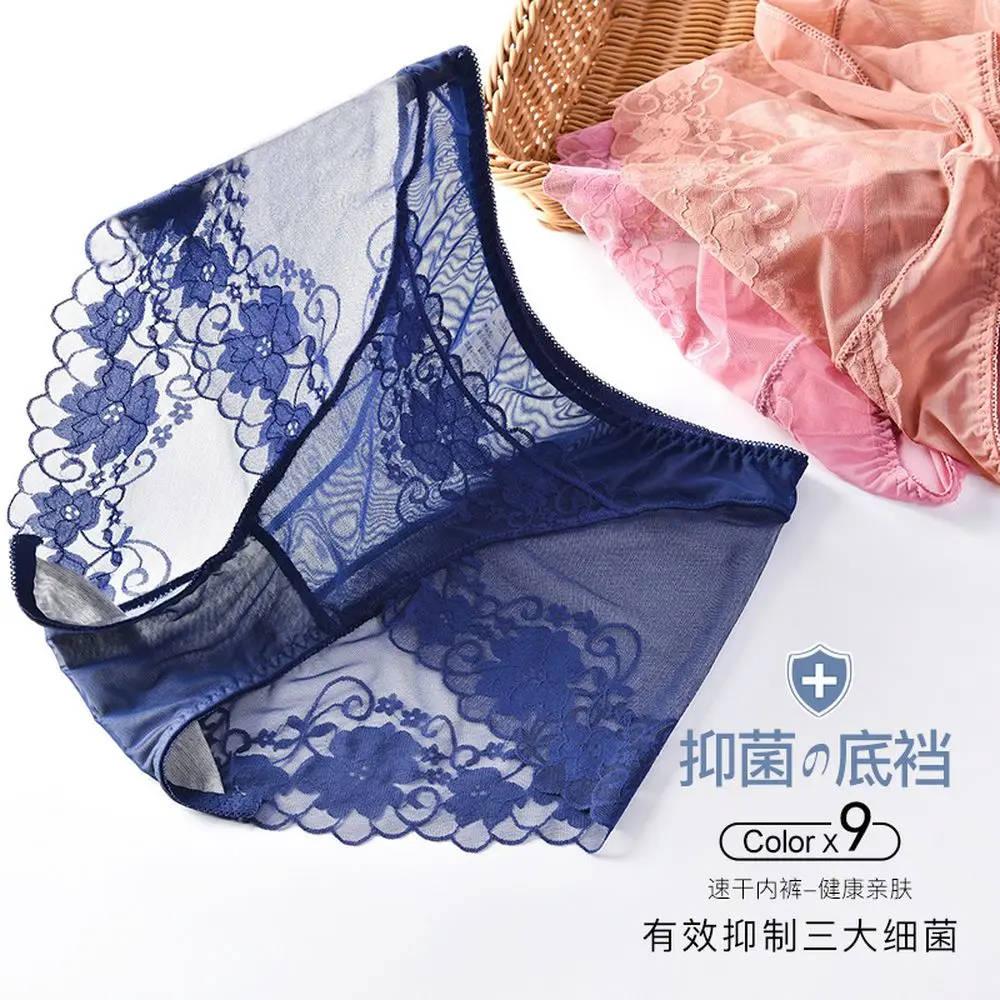 Women Lace Panties Antibacterial Cotton Underwear Female Breathable Plus  Size Briefs Sexy Lingeries Thin See-Through Underpants - AliExpress