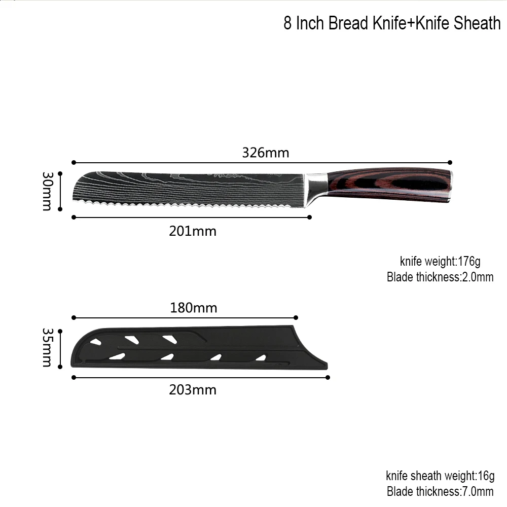 SOWOLL нож для хлеба, Ультра Острый зубчатый нож, 8 дюймов, немецкий Высокоуглеродистый нож из нержавеющей стали для торта, кухонный нож, резак для хлеба