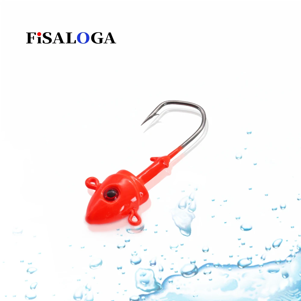 Color B Рукоятка джиг голова 20 г мормышки червь рыба FiSALOGA Спиннер Морская рыбалка свинец Карп бас Щука джигхеад приманка подарок VMC тройные Крючки - Цвет: Color B