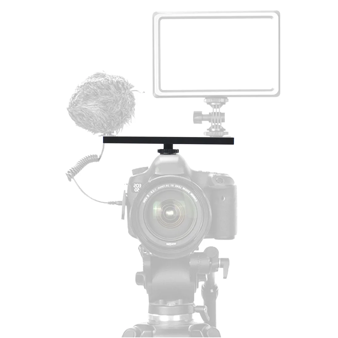 Hot Cold Shoe Extension Rail Bracket Bar 18cm 1/4" Screw Mount for Flash Speedlite Video Light Microphone for Canon Nikon Sony