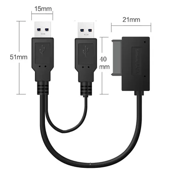 

Easy Drive Line SATA To USB Adapter Cable 6+7P SATA to USB2.0 Notebook Optical Drive Line Transfer Box