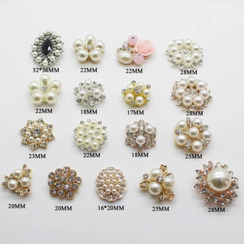 

New Hot Prices Mix Size Buttons 5Pcs/Lot man made Pearl Alloy Buttons DIY Handwork Sewing Decoration Metal Accessories