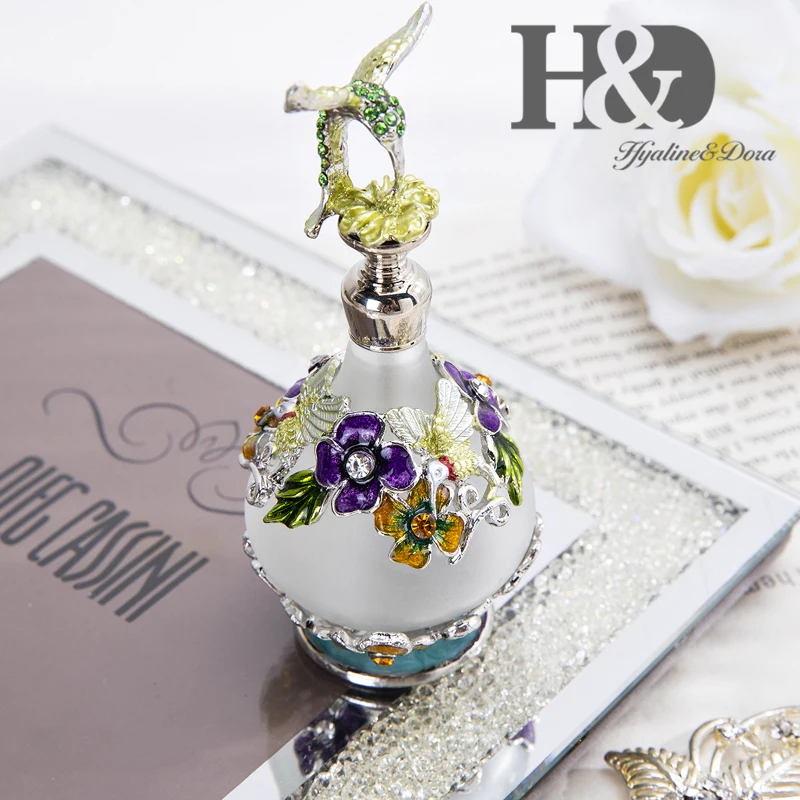 H& D синяя бабочка декоративная 25 мл матовая стеклянная пустая парфюмерная бутылка многоразового использования контейнер для эфирного масла домашний свадебный декор подарок