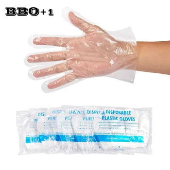

100Pcs PE Gloves Home Cleaning Disposable For Food Transparent Food Gloves Hair dye Clean Gloves Universal For Left and Right