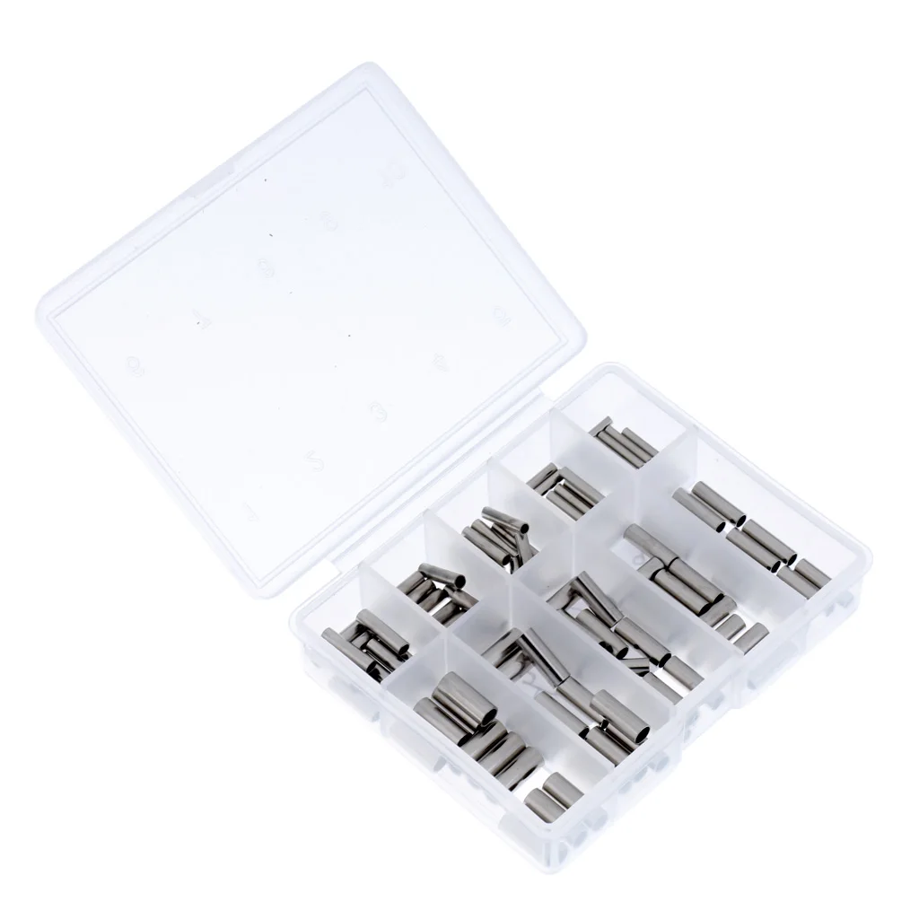 

100pcs Mini Single Crimp Connector Crimping Loop Sleeve Fishing Wire Pipe