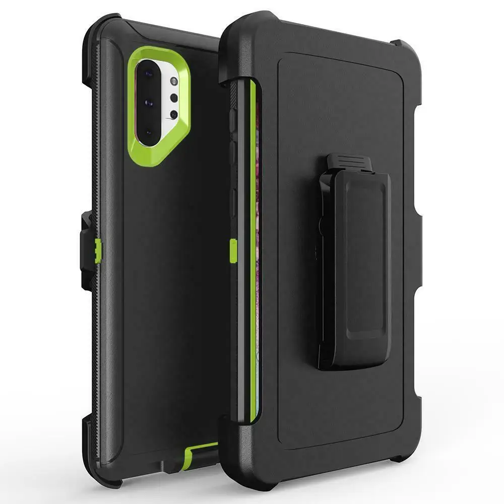 Black Green Для samsung Galaxy Note 10/Note 10 Plus Pro сверхмощный ударопрочный защитный чехол с зажимом для ремня Honster - Цвет: Black Green