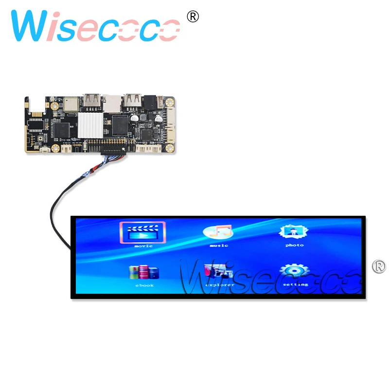 8,8 дюймов 1920*480 HSD088IPW1-A00 ЖК-дисплей LVDS USB плата контроллера бар экран Автомобильная Поддержка Android - Цвет: full set