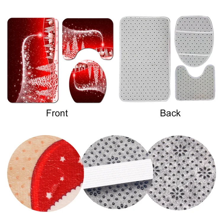 FENGRISE Santa Claus Curtain Rug Christmas Decoration For Home Bathroom Christmas Decor 2019 Navidad Ornament Gift New Year 2020