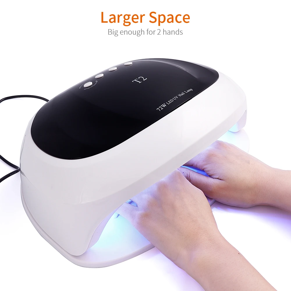 Prise UE rouge Lampe UV pour sécher le vernis à ongles, modèle T2, 72W, sèche le vernis à deux