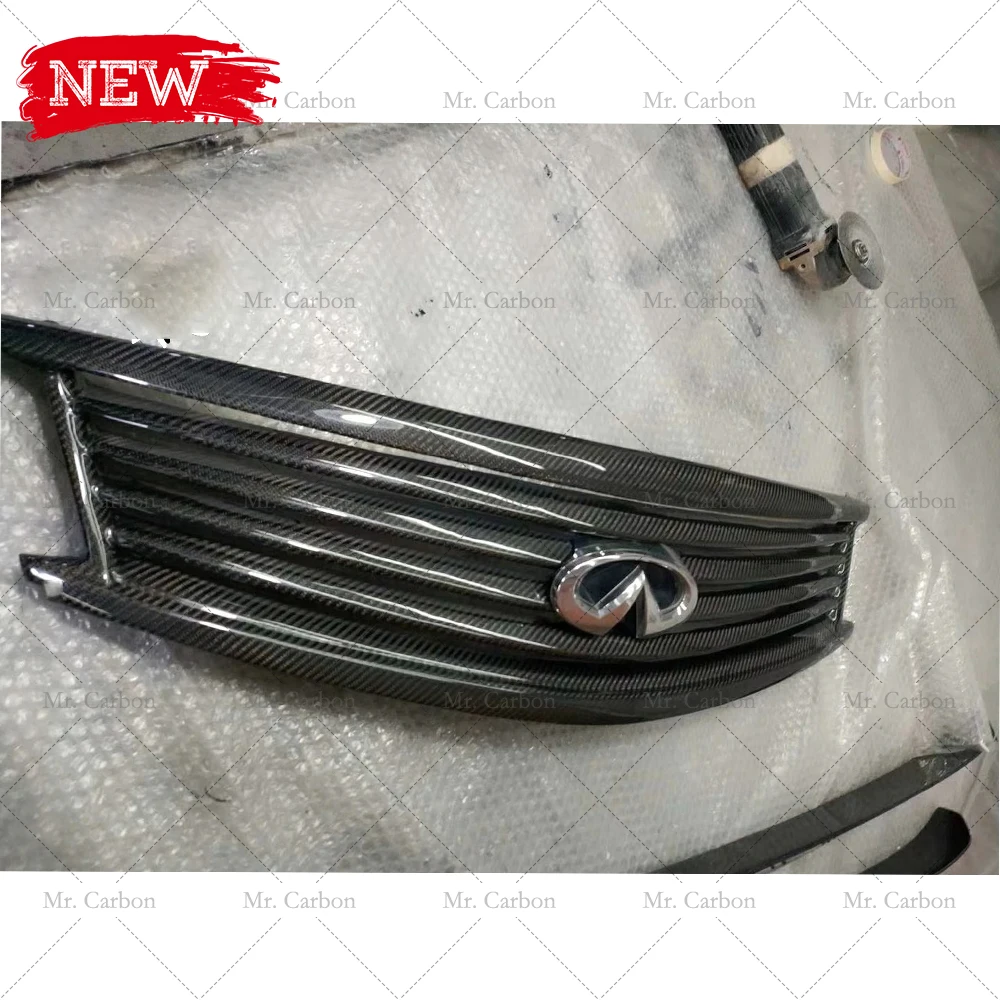 FOR INFINITI G37 G35 G25 4-DOOR CARBON FIBER GRILL TRIM BODY KIT TUNING PART FRONT BUMPER GRILLS RACING | Автомобили и мотоциклы