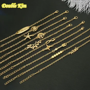 

Alphabet Golden Hand Bangle Bracelets Zinc Alloy Rose Gold Sliver Color Chain Charm Bracelets Wrist Jewelry Gifts for Women Gift