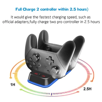

Bevigac Dual Charger Charging Dock Station Stand Base with LED Indicator for Nintendo Switch Pro Wireless controller hot sale