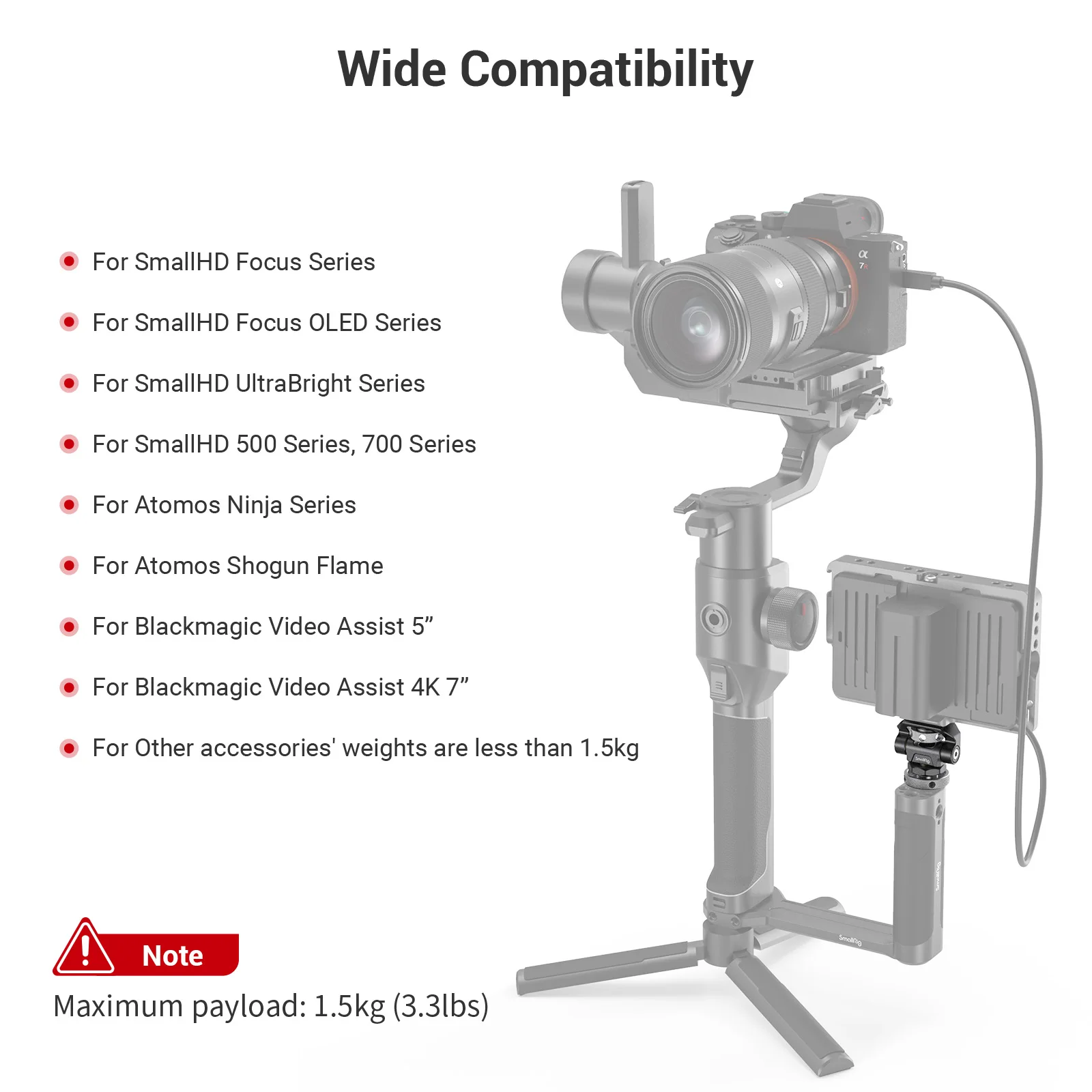Giratória e Inclinação Montagem do Monitor com Sapato Smallrig Liberação Rápida Monitor Titular Câmera Braçadeira Ajustável Frio - Arri Otan Montagem 2905 - Image 2