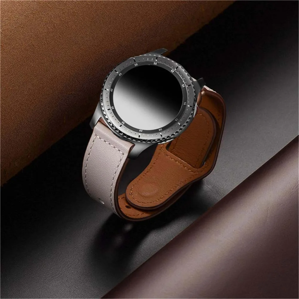 Ремешок из натуральной кожи петлевой для samsung galaxy watch 42 46 s2 s3 браслет Ticwatch s2 amazfit 1 2 браслет huawei watch GT ремешок