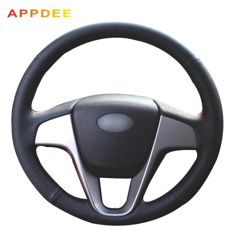 Чехол рулевого колеса автомобиля из искусственной кожи для Hyundai Solaris Verna i20 2008-2012