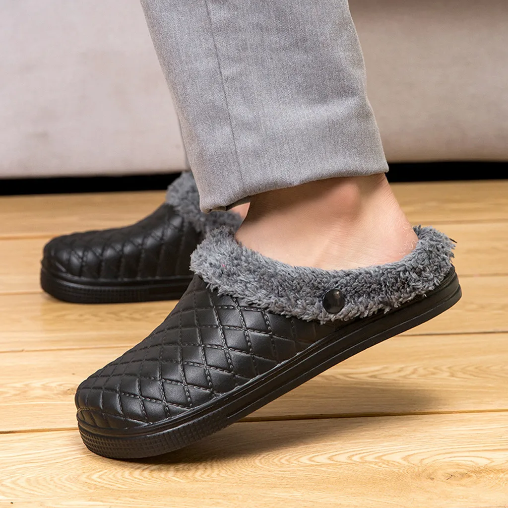 Home Shoes Men Slippers Home Slippers Couple Large Size Casual Home Plus Velvet Warm Shoes Comfortable Cotton Slippers Chinelo