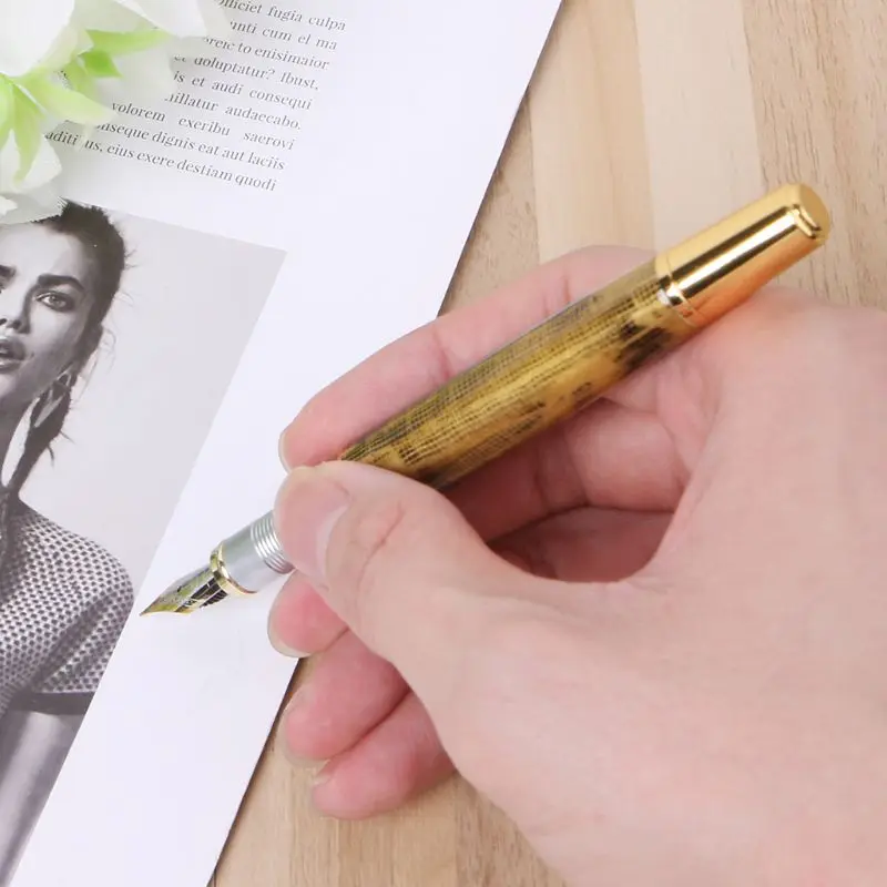 Горячее предложение! Распродажа! Jinhao X250 18kgp перьевая ручка Средний Перьевая ручка люкс Золото H7EC