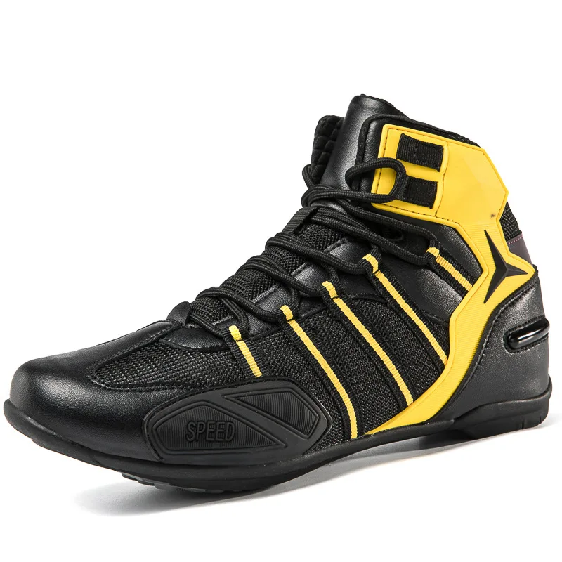 Yellow Motorcycle Boots Moto Motorbike 