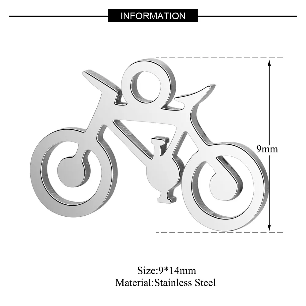 10 шт. морской раковины велосипед Подвеска-Чарм в форме ноты нержавеющая сталь ювелирные подвески для самостоятельного изготовления DIY ювелирных изделий найти кулон - Окраска металла: T210x10
