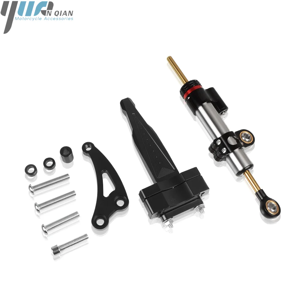 CNC Aluminum Full Set of Adjustable Motorcycles Steering Stabilize Damper Bracket Mount Kit For honda CB 650 F cb650f