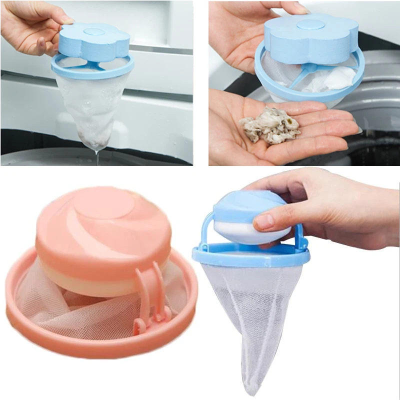 Washing Machine Floating Hair Filter Removal Net Mesh Bag Pouch Random Color | Дом и сад