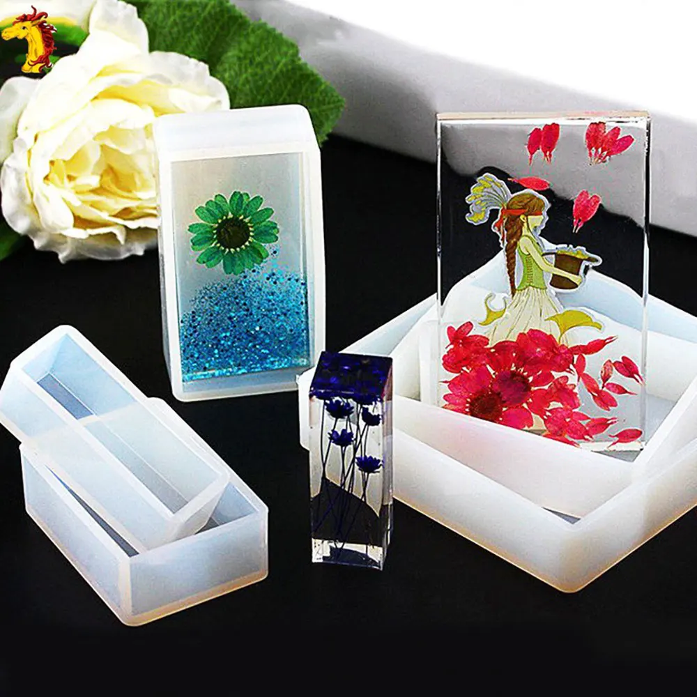 Silicone World Cuboid Cube Epoxy Resin Mold Crystal Epoxy Silicone Mold DIY Jewelry Pendant Storage Tray Candle Making Tool silicone mold silicone candle mold aromatherapy candle mold silicone candle molds candle mold