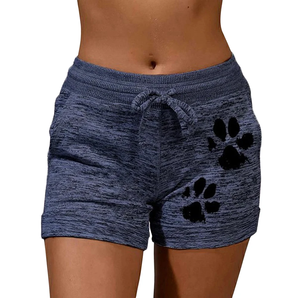 Fast Drying Drawstring Paw Print Lace Up High Waist Elastic Cotton Wom ...