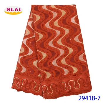 

NIAI African Lace Fabric 2019 High Quality Swiss Voile Lace In Switzerland Nigerian Cotton Lace Fabric For Party Dress XY2941B-7