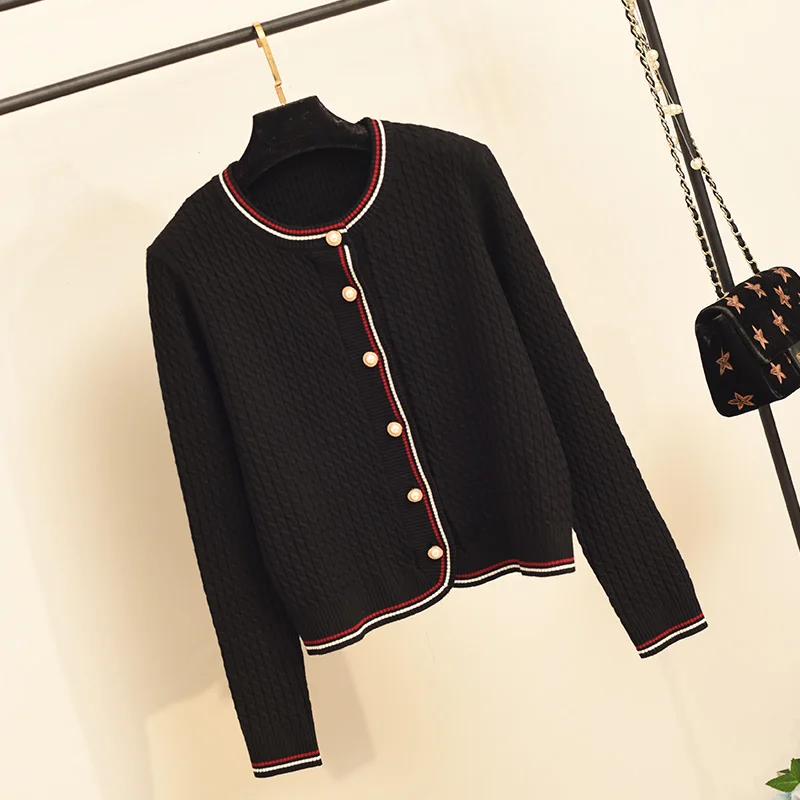 and autumn small sweet wind small twist knitted cardigan sweater with a brief paragraph coat skirt coat female