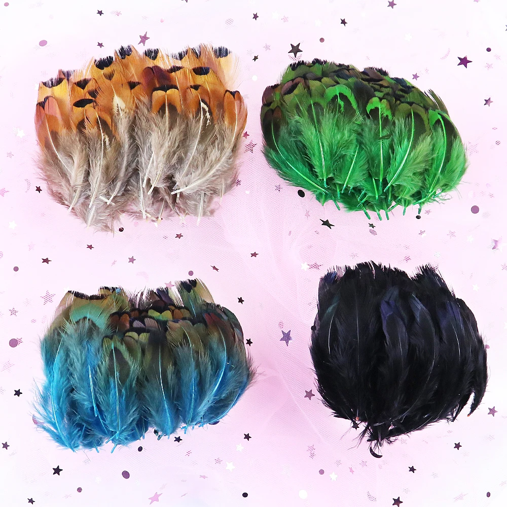 

100Pcs/Lot Small Chicken Feathers Natural Pheasant Plumes 5-10CM Diy Crafts Jewelry Making Fly Tying Material