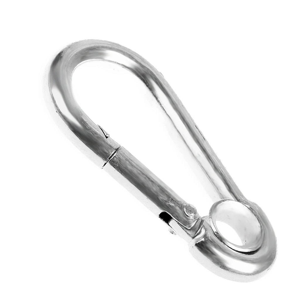 Outdoor Climbing Stainless Steel Safety Hook Clip Locking Keychain Carabiner