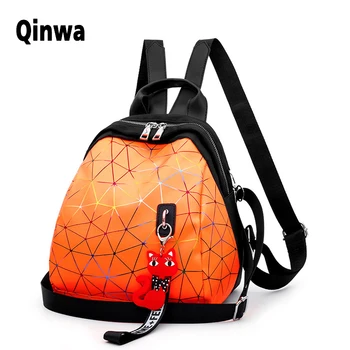 

Bags for women backpack 2020 new fashion quality shell rhombic candy color small backpack personality striped backpacks