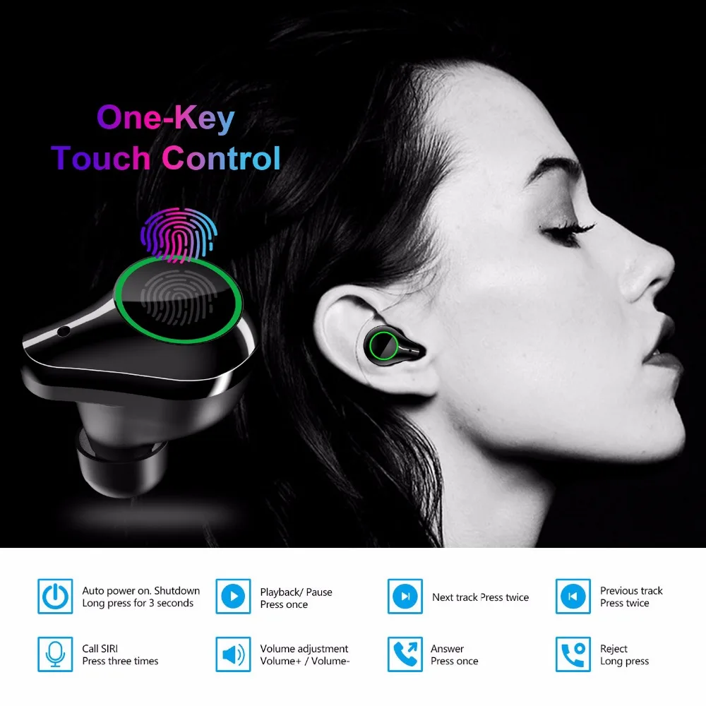 TWS Bluetooth 5,0 наушники стерео беспроводные Earbus HIFI Звук спортивные наушники гарнитура с микрофоном для телефона ANDROID