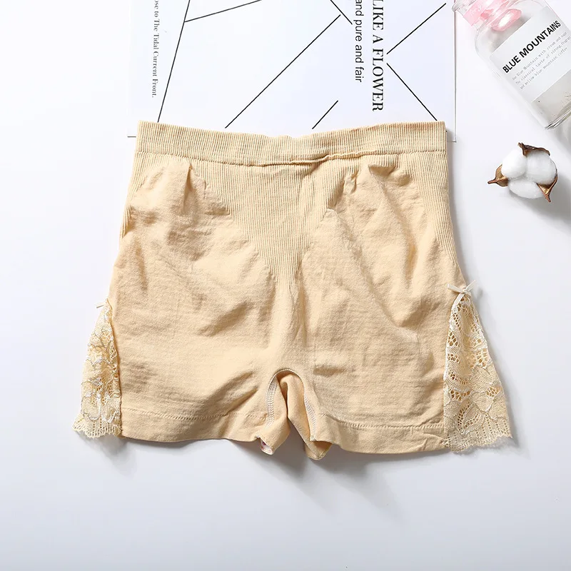 Бежевый Summer Explosions Anti Wardrobe Malfunction Safety Pants Women Seamless Lace Shorts Women's Boxers Skirts Panties Short Breeches - Цвет: Бежевый
